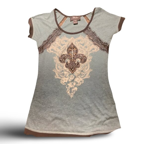Miss Me Tops - Miss Me Rhinestone Graphic Tee
